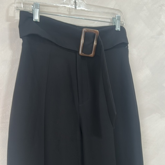 & Other Stories wide leg belted trousers high rise size 4 small black - Picture 2 of 7